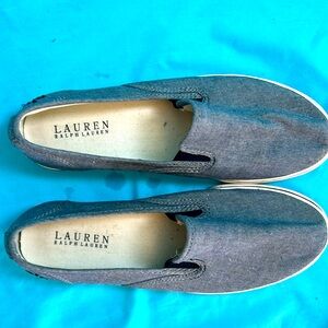 Buy2items get1free 3/$20items for $40. Grey denim look size8 RalphLauren shoes